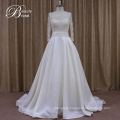 Long Sleeve Satin Love Forever Wedding Dress